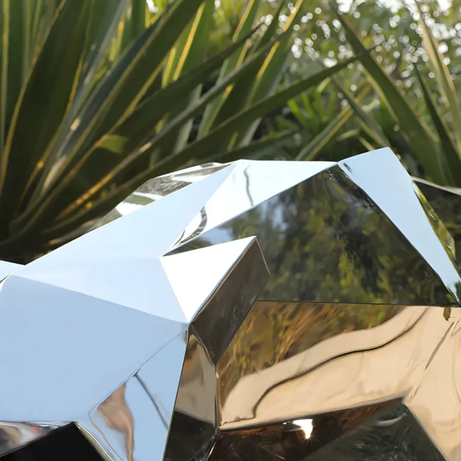 Statues & Sculptures Low Poly|Animals^Grand Panther 87cm Geometric Metal Garden Sculpture
