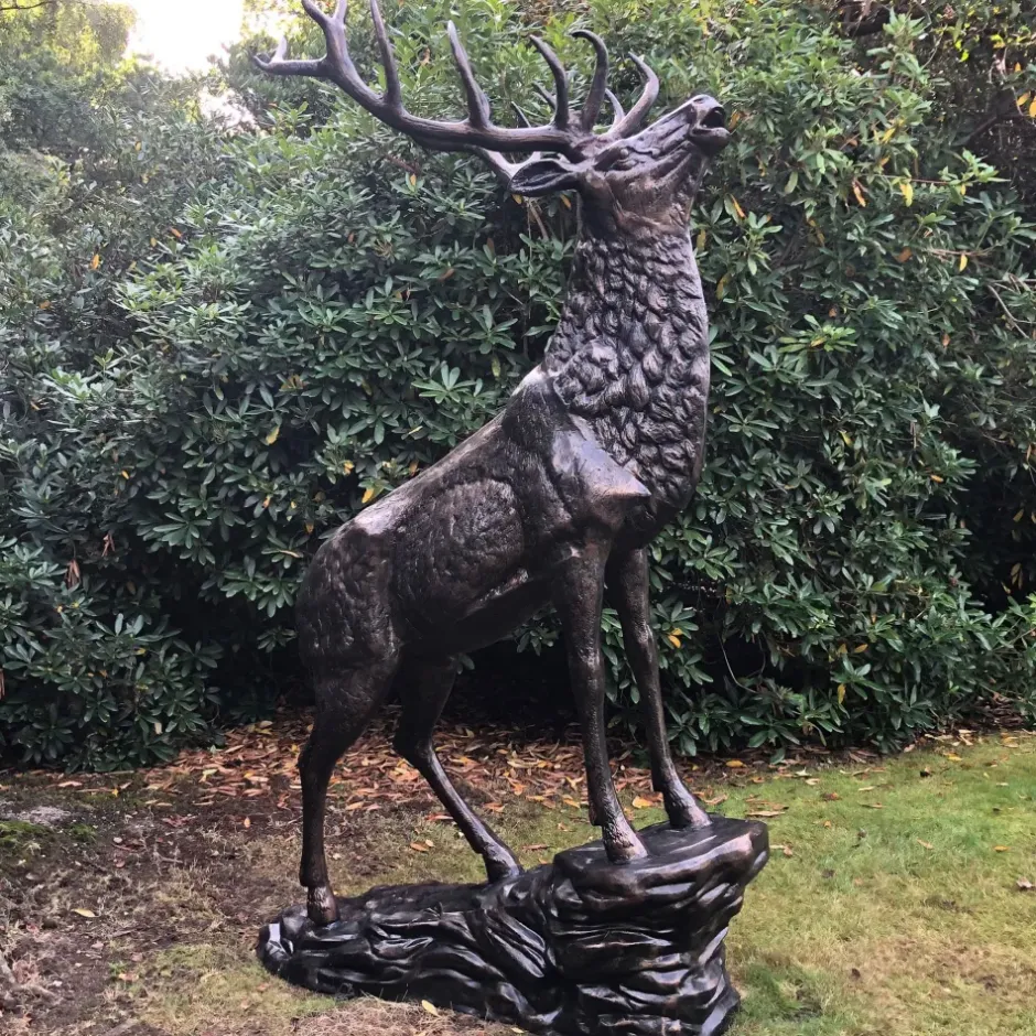 Statues & Sculptures Stags & Deers^Grand Stag Life-Size 292cm Metal Bronze Garden Statue