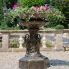 Statues & Sculptures Round^Grand Swan Urn Bronze Metal Garden Planter