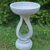 Statues & Sculptures Bird Baths^Grasmere Contemporary Granite Resin Garden Birdbath