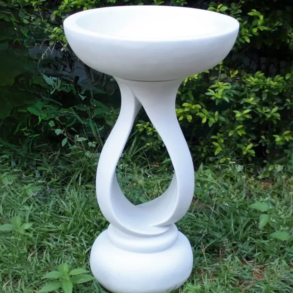 Statues & Sculptures Bird Baths^Grasmere Contemporary Marble Resin Garden Birdbath