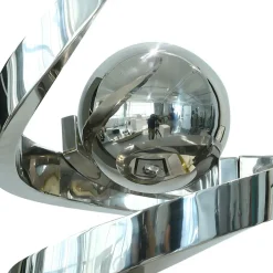 Statues & Sculptures Table Top|Floor Standing^Gravity Sphere 92cm Silver Metal Indoor Sculpture