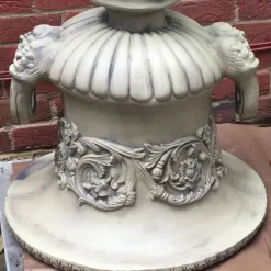 Statues & Sculptures Large|Round^Grecian Stone Garden Planter Urn on Pedestal