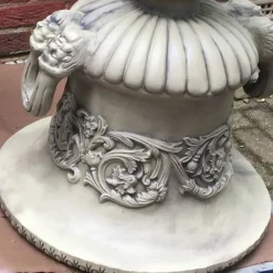 Statues & Sculptures Large|Round^Grecian Stone Garden Planter Urn on Pedestal