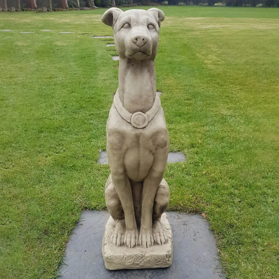 Statues & Sculptures Dogs^Greyhound 90cm Stone Garden Statue