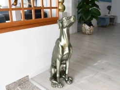Statues & Sculptures Floor Standing|Animals^Guardian Greyhound 81cm Anthracite Resin Indoor Sculpture