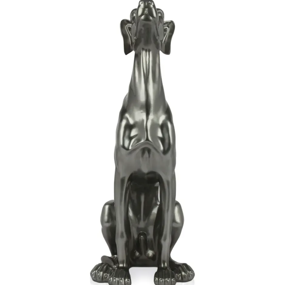 Statues & Sculptures Floor Standing|Animals^Guardian Greyhound 81cm Anthracite Resin Indoor Sculpture