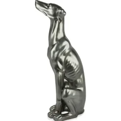 Statues & Sculptures Floor Standing|Animals^Guardian Greyhound 81cm Anthracite Resin Indoor Sculpture