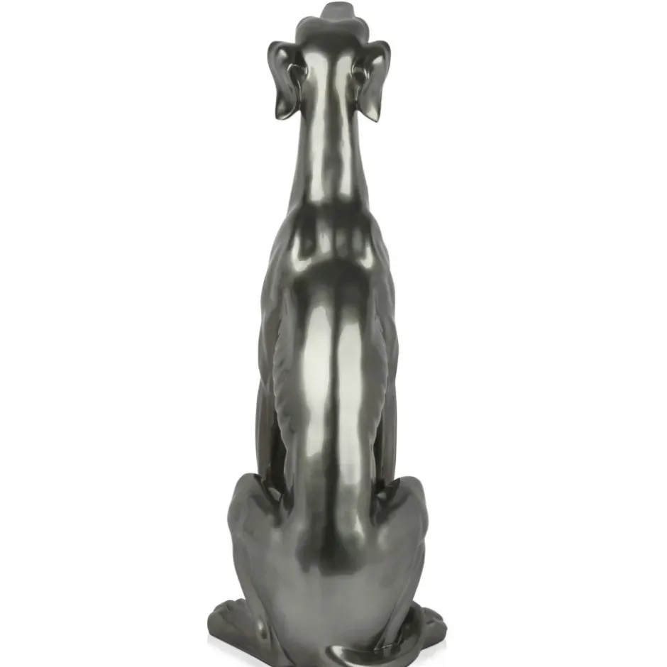 Statues & Sculptures Floor Standing|Animals^Guardian Greyhound 81cm Anthracite Resin Indoor Sculpture