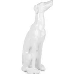 Statues & Sculptures Floor Standing|Animals^Guardian Greyhound 81cm White Resin Indoor Sculpture