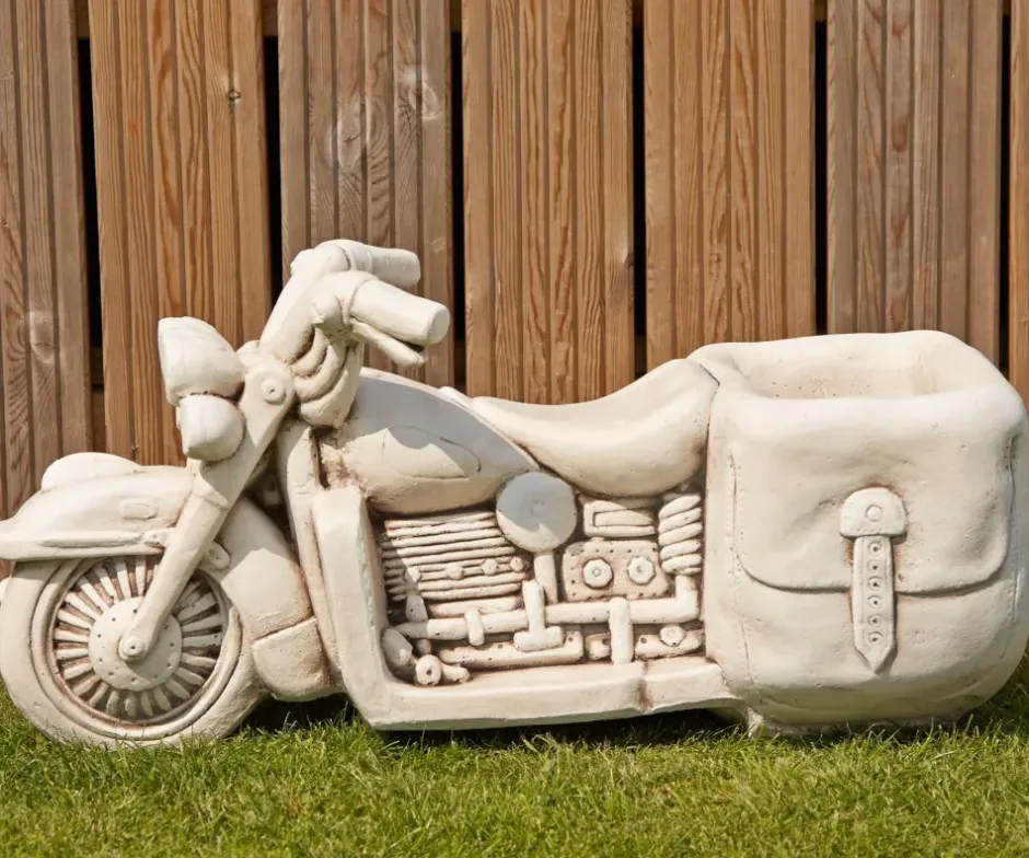 Statues & Sculptures Large^Harley Davidson Motorbike Stone Garden Planter Ornament