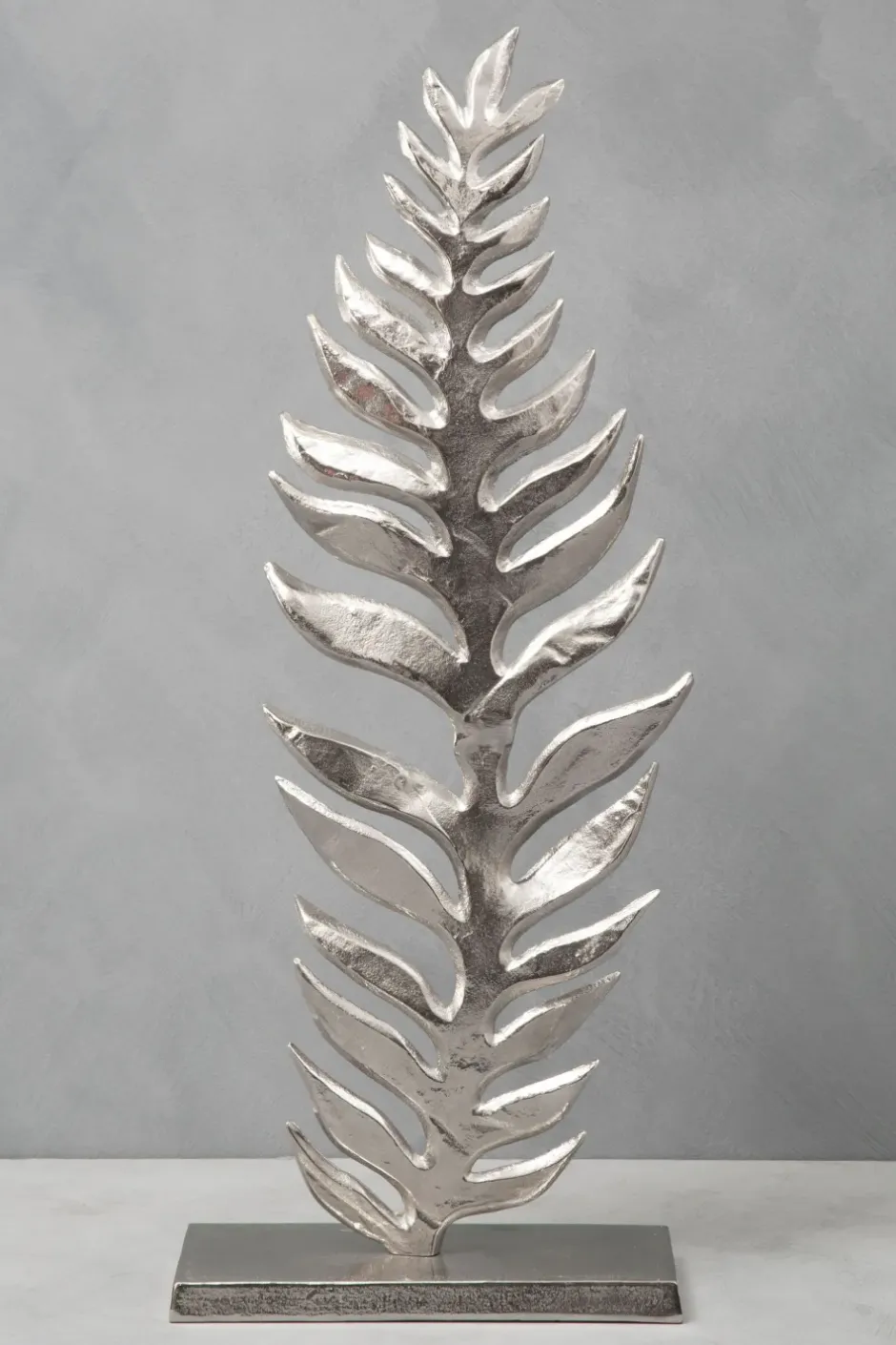 Statues & Sculptures Table Top|Contemporary^Harmonic Leaf 67cm Metal Indoor Sculpture