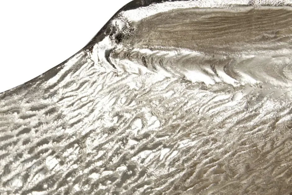 Statues & Sculptures Table Top|Contemporary^Harmonic Leaf 17cm Silver Metal Indoor Sculpture