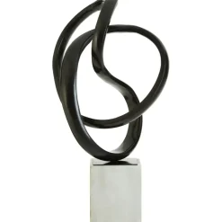 Statues & Sculptures Table Top|Abstract^Harmony in Motion 34cm Black Metal Indoor Sculpture