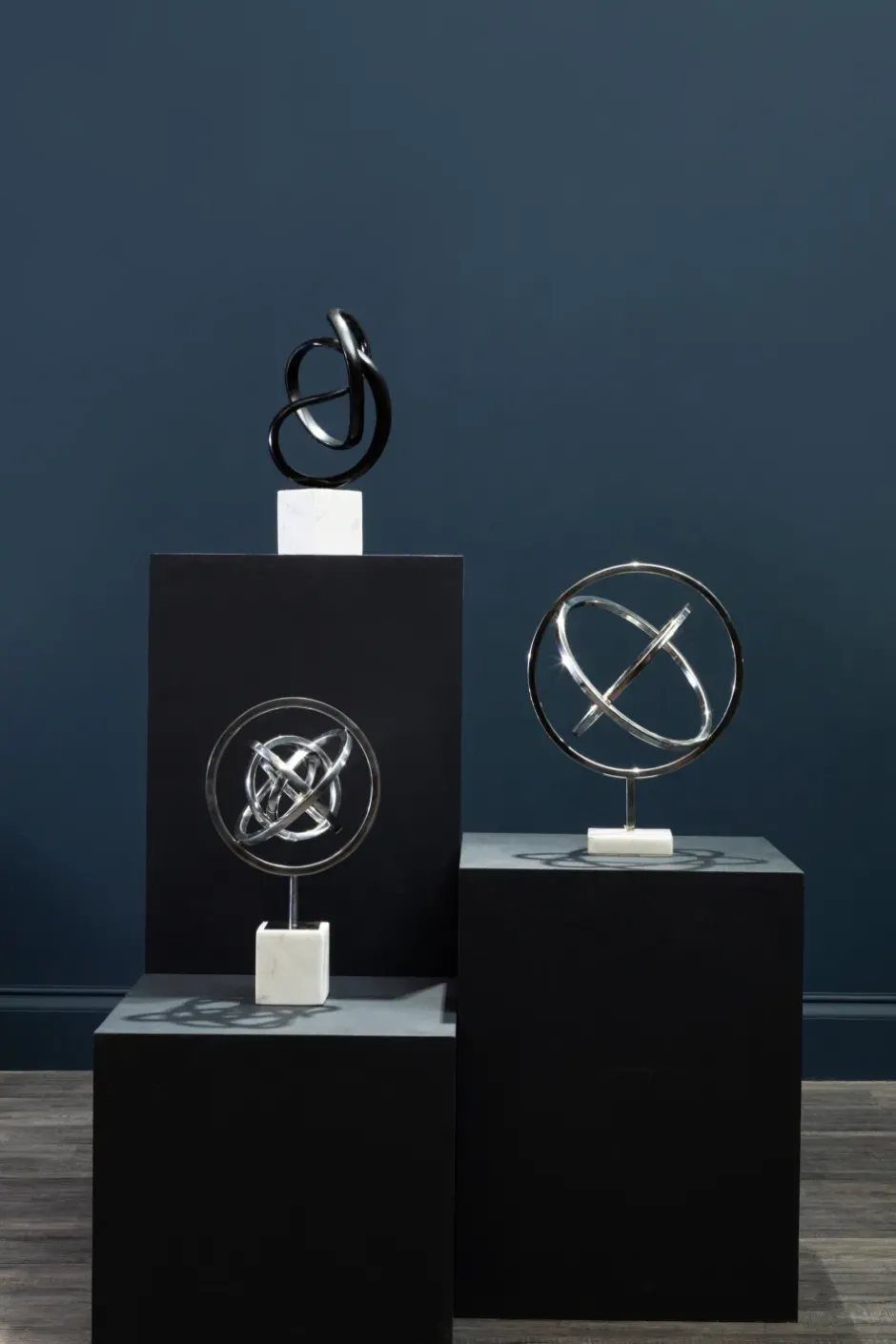 Statues & Sculptures Table Top|Abstract^Harmony in Motion 34cm Black Metal Indoor Sculpture