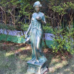 Statues & Sculptures Greek^Hebe 85cm Aged Bronze Resin Garden Statue