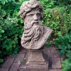 Statues & Sculptures Roman^Hercules Head Bust Stone Garden Ornament
