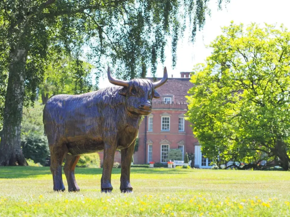 Statues & Sculptures Farm^Highland Cow Bronze Metal Garden Statue