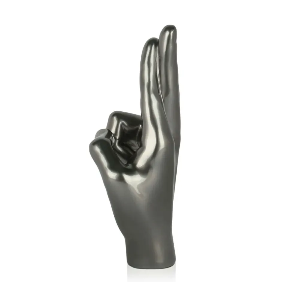 Statues & Sculptures Table Top|Contemporary^Hope Hand 28cm Anthracite Resin Indoor Sculpture