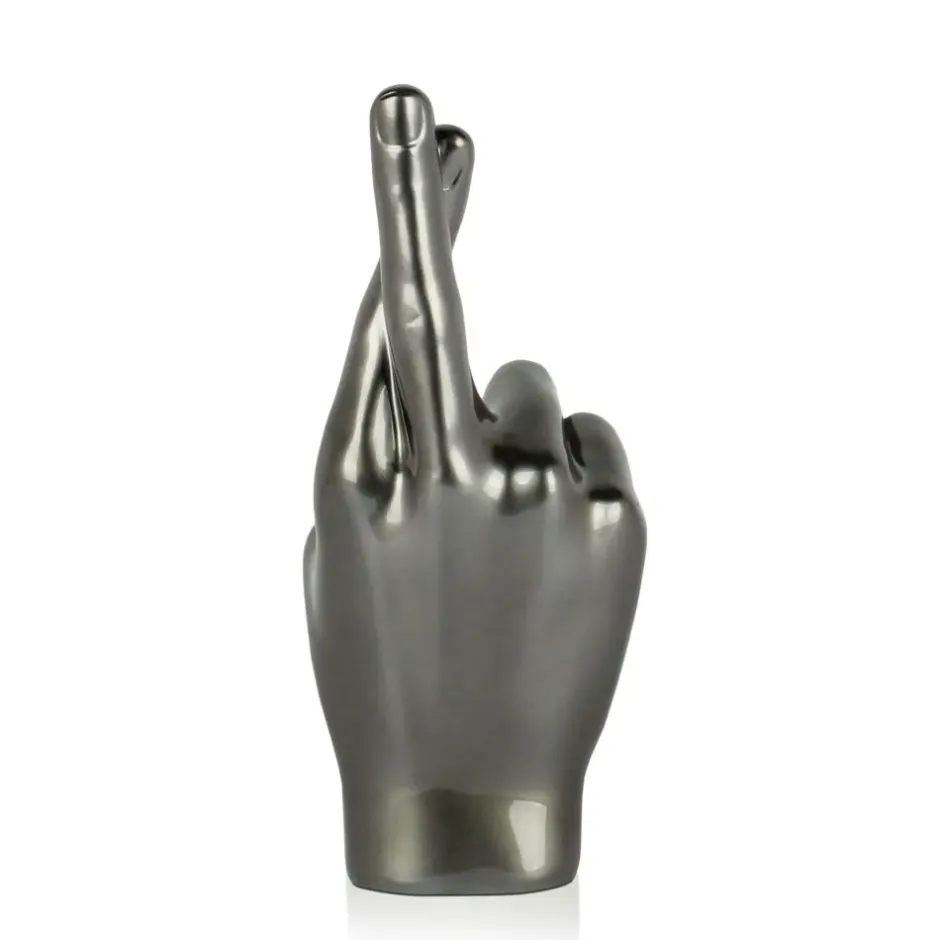 Statues & Sculptures Table Top|Contemporary^Hope Hand 28cm Anthracite Resin Indoor Sculpture