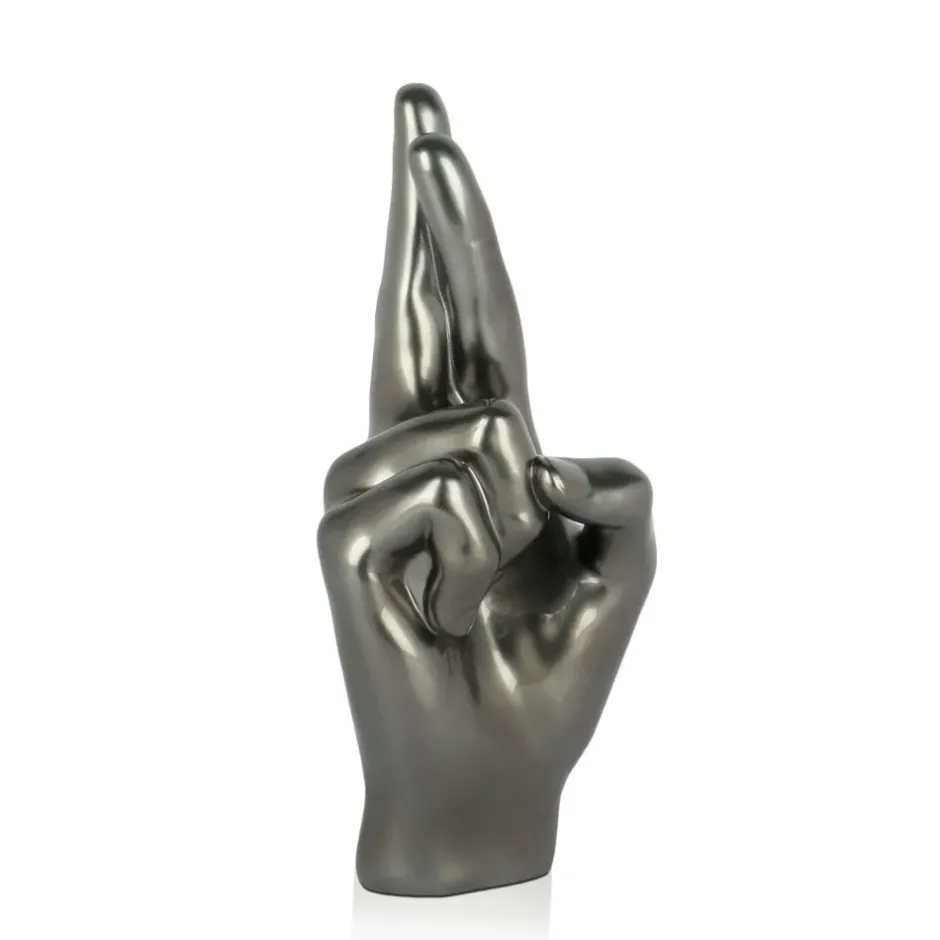Statues & Sculptures Table Top|Contemporary^Hope Hand 28cm Anthracite Resin Indoor Sculpture