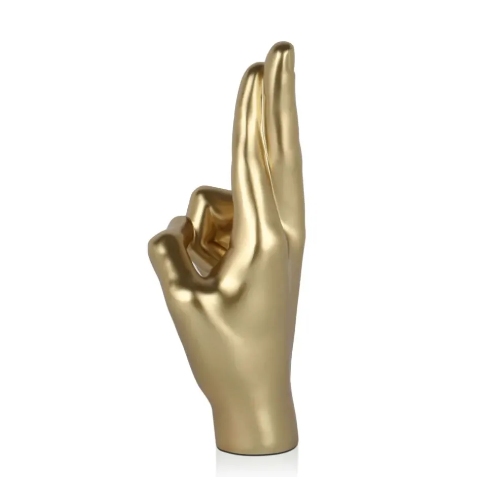 Statues & Sculptures Table Top|Contemporary^Hope Hand 28cm Gold Resin Indoor Sculpture