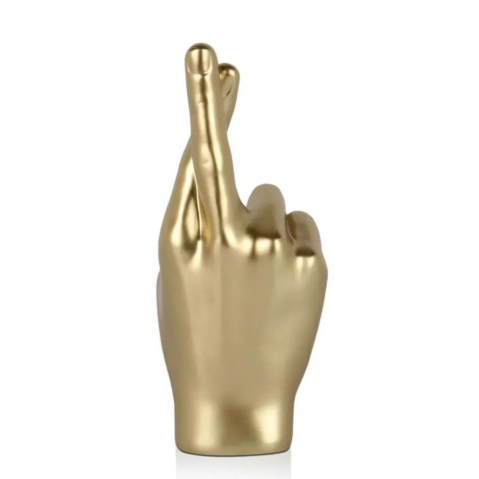 Statues & Sculptures Table Top|Contemporary^Hope Hand 28cm Gold Resin Indoor Sculpture