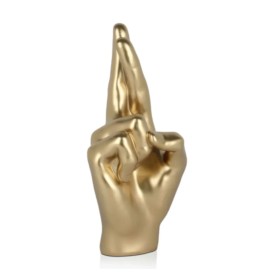 Statues & Sculptures Table Top|Contemporary^Hope Hand 28cm Gold Resin Indoor Sculpture