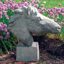 Statues & Sculptures Horses^Horse's Head Stone Garden Ornament
