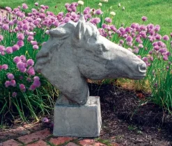 Statues & Sculptures Horses^Horse's Head Stone Garden Ornament