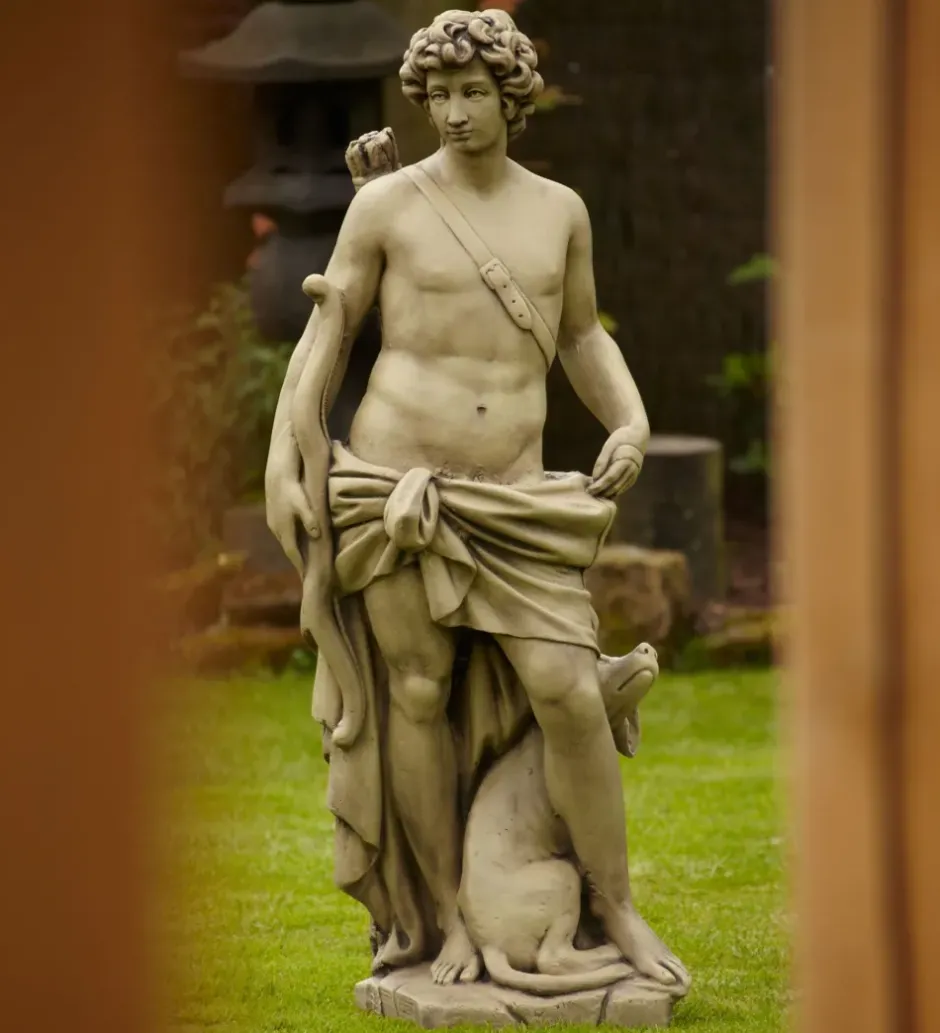 Statues & Sculptures Roman^Hunter and Diana 140cm Stone Garden Statues
