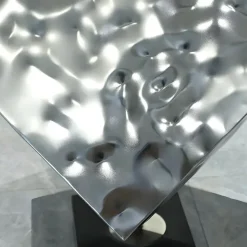 Statues & Sculptures Table Top|Abstract^Hyper Cube 75cm Silver Metal Indoor Sculpture