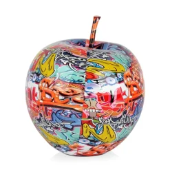 Statues & Sculptures Table Top|Graffiti^Iconic Apple 30cm Graffiti Resin Indoor Sculpture