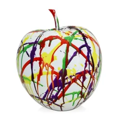 Statues & Sculptures Table Top|Contemporary^Iconic Apple 30cm Multicolour Resin Indoor Sculpture