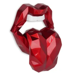 Statues & Sculptures Wall Art|Contemporary^Iconic Lips 42cm Red Resin Wall Sculpture