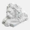 Statues & Sculptures Lions|Modern^Imperial Lion 100cm White Marble Garden Statue