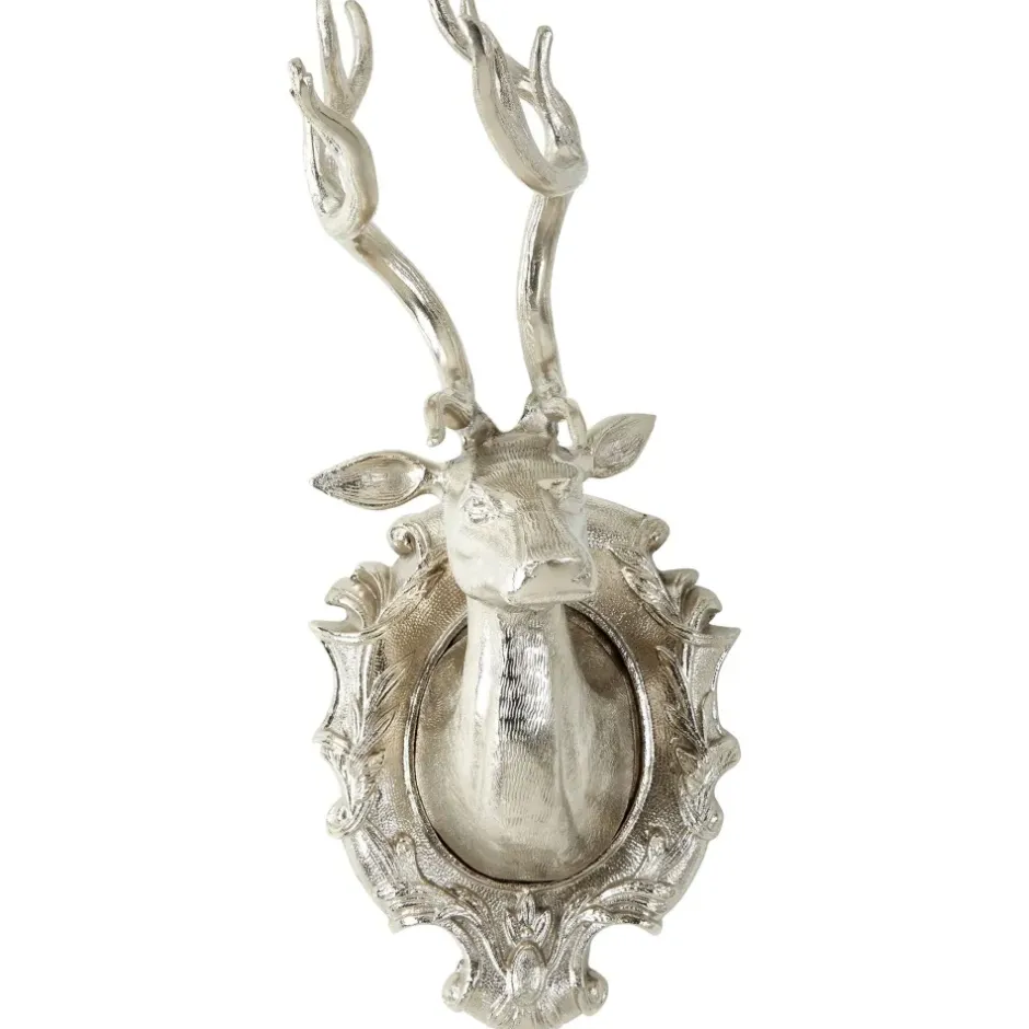 Statues & Sculptures Wall Art|Animals^Imperial Stag 65cm Silver Metal Wall Sculpture