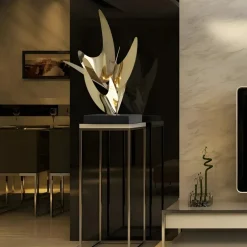 Statues & Sculptures Table Top|Abstract^Infinite Bloom 71cm Gold Metal Indoor Sculpture
