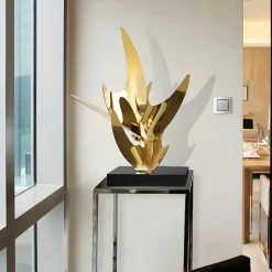 Statues & Sculptures Table Top|Abstract^Infinite Bloom 71cm Gold Metal Indoor Sculpture