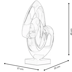 Statues & Sculptures Table Top|Abstract^Infinite Orbit 45cm Silver Resin Indoor Sculpture