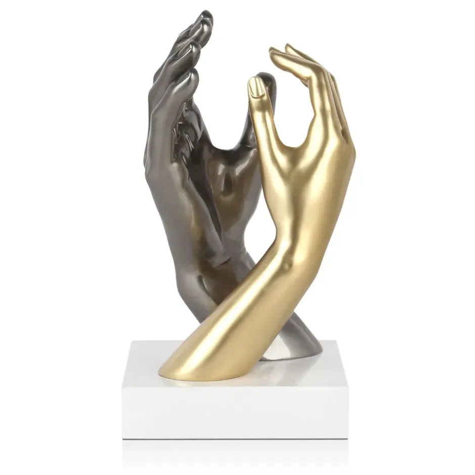 Statues & Sculptures Table Top|Contemporary^Infinite Touch 36cm Gold Resin Indoor Sculpture