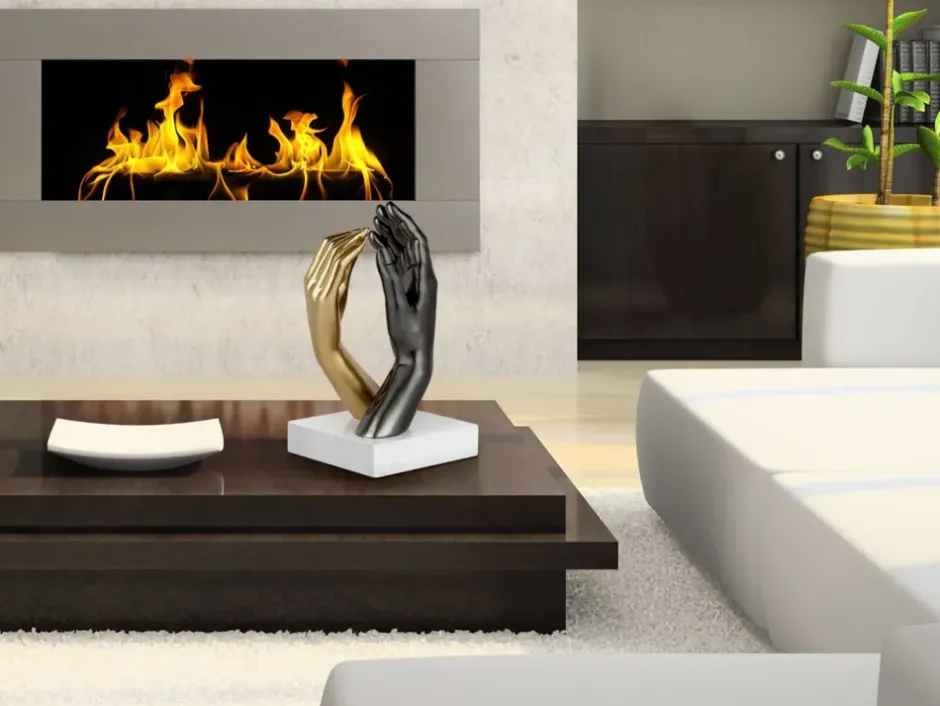 Statues & Sculptures Table Top|Contemporary^Infinite Touch 36cm Gold Resin Indoor Sculpture