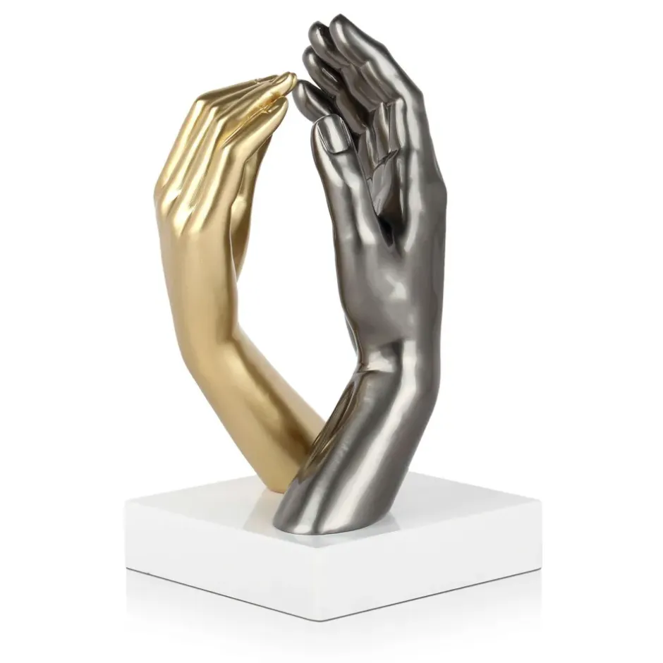 Statues & Sculptures Table Top|Contemporary^Infinite Touch 36cm Gold Resin Indoor Sculpture