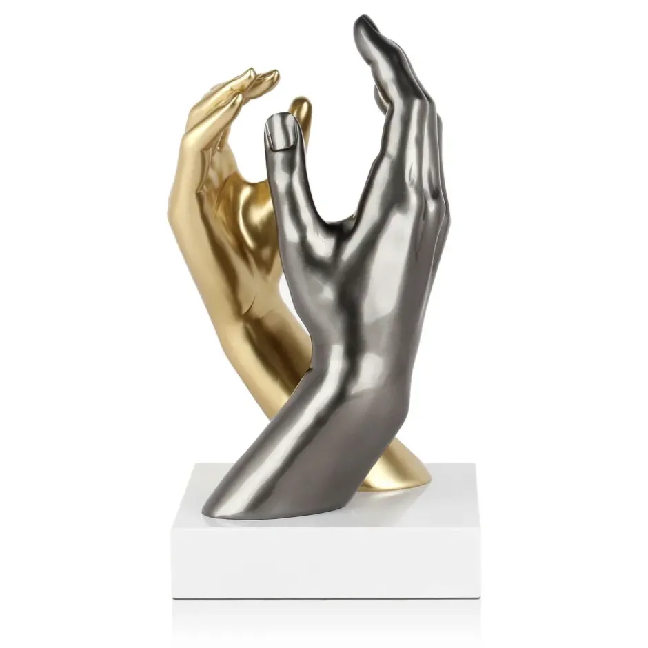 Statues & Sculptures Table Top|Contemporary^Infinite Touch 36cm Gold Resin Indoor Sculpture