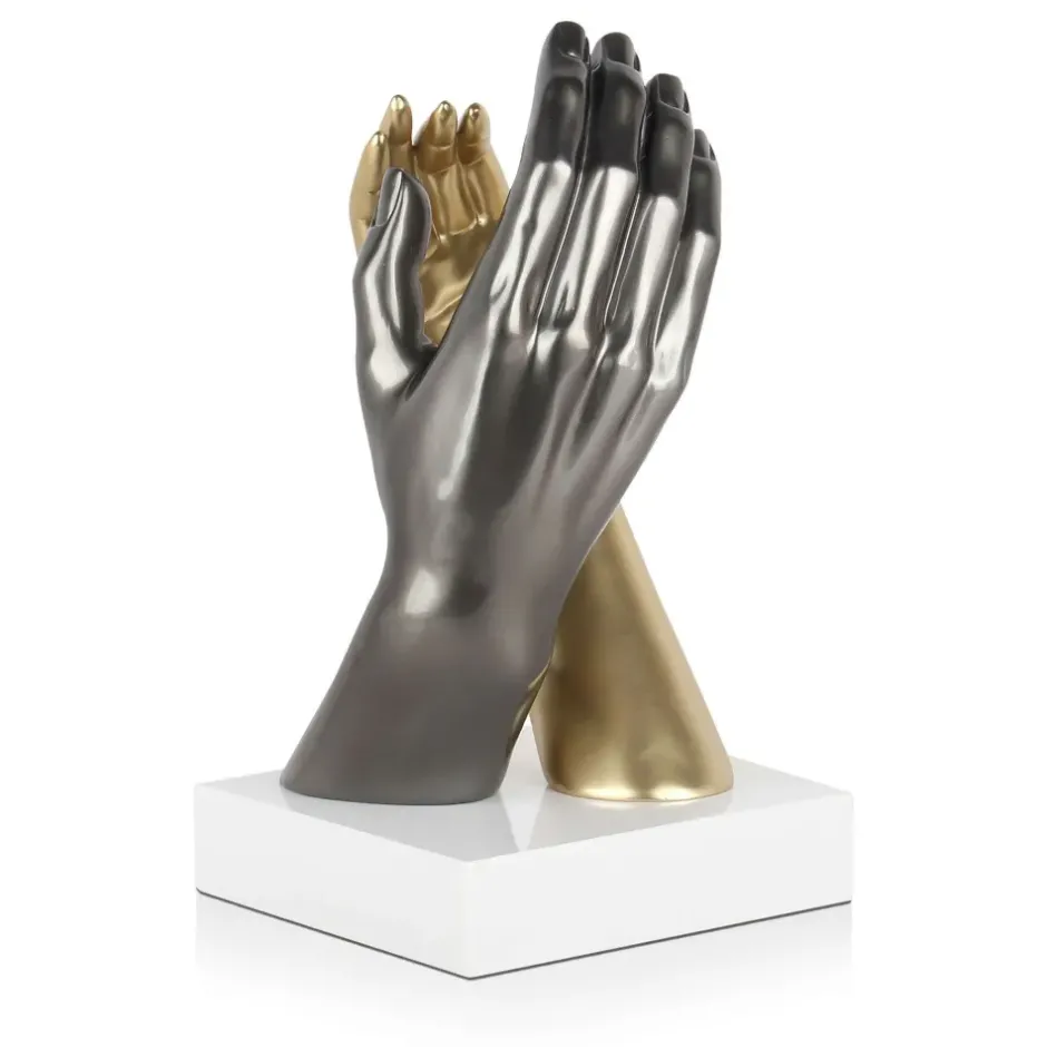 Statues & Sculptures Table Top|Contemporary^Infinite Touch 36cm Gold Resin Indoor Sculpture