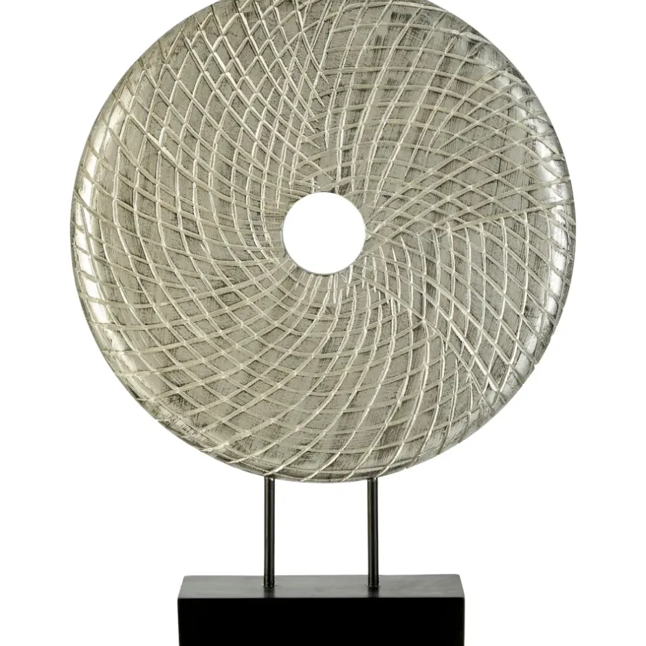 Statues & Sculptures Table Top|Abstract^Infinity Core 50cm Silver Wood Indoor Sculpture