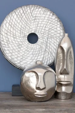 Statues & Sculptures Table Top|Abstract^Infinity Core 50cm Silver Wood Indoor Sculpture