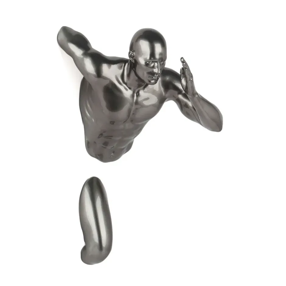 Statues & Sculptures Figurative|Wall Art^Infinity Man 28cm Anthracite Resin Wall Sculpture