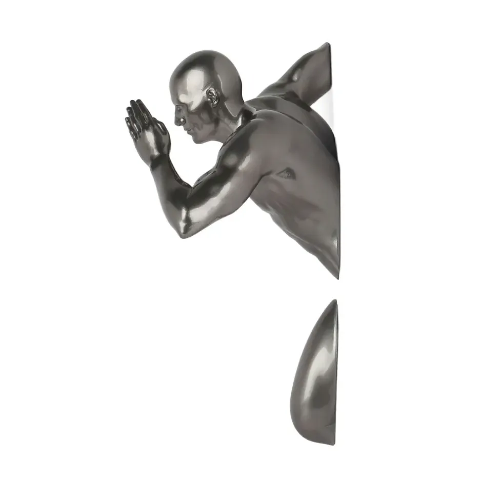 Statues & Sculptures Figurative|Wall Art^Infinity Man 28cm Anthracite Resin Wall Sculpture