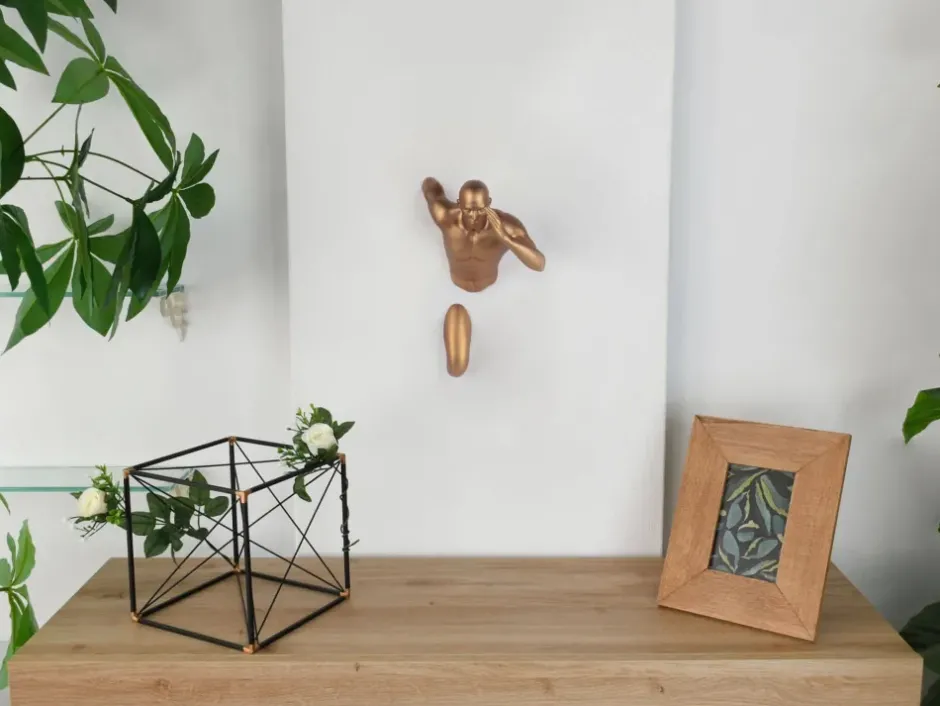 Statues & Sculptures Figurative|Wall Art^Infinity Man 28cm Bronze Resin Wall Sculpture